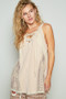POL Lace Up Crochet Lace Tank