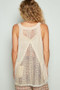 POL Lace Up Crochet Lace Tank