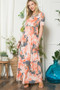 Celeste Paisley Print Short Sleeve Maxi Dress with Pockets