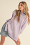 Aemi + Co Exposed Seam Side Slit Hoodie with Kangaroo Pocket