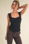 Aemi + Co Exposed Seam Ribbed Wide Strap Tank