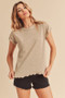 Aemi + Co Lettuce Edge Round Neck Short Sleeve T-Shirt