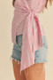 Aemi + Co Side Knotted Surplice Striped Cami
