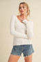 Aemi + Co Lettuce Hem Scoop Neck Long Sleeve Knit Top