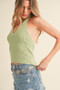 Aemi + Co Ribbed Halter Neck Cami