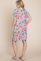 BOMBOM Floral Round Neck Short Tee Dress with Pockets