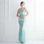 Plus Size Beauty Elegant Sequins straps V-neck Formal Party Evening Dress