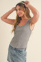 Aemi + Co Exposed Seam Ribbed Wide Strap Tank