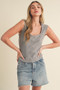 Aemi + Co Exposed Seam Ribbed Wide Strap Tank
