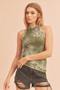 Aemi + Co Ribbed Tie-Dye Round Neck Tank