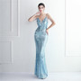 Chic Elegant Orientation Flower Beaded Straps Party Sequin Dress Long Formal Party Slim Evening Dress