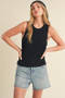 Aemi + Co Ribbed Round Neck Knit Tank