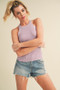 Aemi + Co Grecian Neck Ribbed Tank