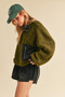 Aemi + Co Collared Neck Zip Up Sherpa Jacket