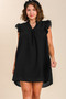 Umgee Full Size Layered Ruffle Sleeve Mini Dress Plus Size
