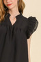 Umgee Full Size Layered Ruffle Sleeve Mini Dress Plus Size