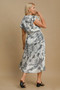 Umgee Full Size Two Tone Landscape Print Midi Dress Plus Size