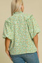 Umgee Full Size Floral Print Puff Sleeve Top Plus Size