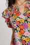 Umgee Full Size Floral Printed Smocked Top Plus Size