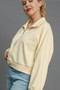 Umgee Full Size Half Zip Cropped Sweatshirt Plus Size
