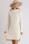 Umgee Full Size High Low Long Sleeve Boucle Sweater Dress Plus Size