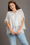 Umgee Full Size Eyelet Layered Short Sleeve Blouse Plus Size