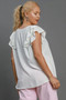 Umgee Full Size V-Neck Double Layered Ruffle Sleeve Blouse Plus Size