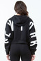 American Bazi Letter Graphic Long Sleeve Drawstring Cropped Hoodie