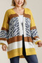 Umgee Full Size Color Block Open Front Longline Cardigan Plus Size