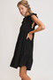 Umgee Full Size Johnny Collar Ruffle Cap Sleeve Tiered Dress Plus Size