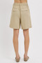 RISEN High Rise Pleated Front Shorts