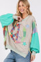 SAGE + FIG Contrast Peace Patch Dropped Shoulder Sweatshirt