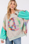 SAGE + FIG Contrast Peace Patch Dropped Shoulder Sweatshirt