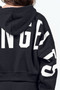 American Bazi Letter Graphic Long Sleeve Drawstring Cropped Hoodie