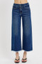 RISEN Raw Hem Wide Leg Attached Buckle Jeans