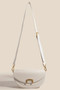 Fame Buckle Closure Crescent Faux Leather Crossbody Bag