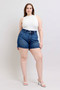 Judy Blue Full Size Double Button Waistband Denim Shorts Plus Size