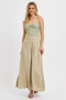 RISEN Shirring Detail Wide Leg Pants