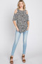 Heimish Full Size Leopard Round Neck Cold Shoulder T-Shirt Plus Size