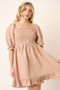 Mittoshop Smocked Ruffled Hem Half Sleeve Mini Dress