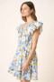Mittoshop Floral V-Neck Cap Sleeve Mini Dress