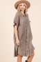Mittoshop Mineral Wash Cotton Gauze Mini Shirt Dress