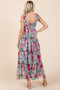 Mittoshop Layered Floral Sweetheart Neck Maxi Dress