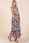 Mittoshop Layered Floral Sweetheart Neck Maxi Dress