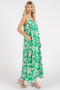 Mittoshop Printed V-Neck Maxi Cami Dress with Pockets