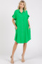 Mittoshop Button Down Flounce Sleeve Dress with Pockets