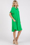 Mittoshop Button Down Flounce Sleeve Dress with Pockets