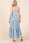 Mittoshop Flower Print Tiered Sleeveless Empire Maxi Dress