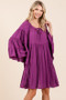 Mittoshop Frill Tie Neck Bell Sleeve Dress