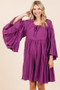 Mittoshop Frill Tie Neck Bell Sleeve Dress